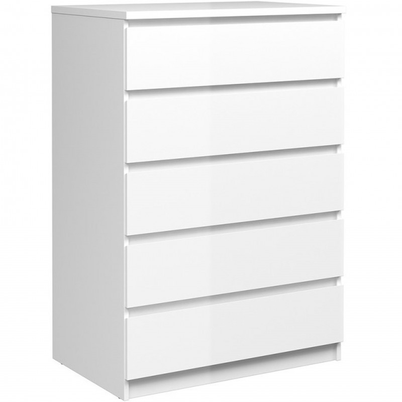 An image of Naia Five Drawer Chest - Matte Black
