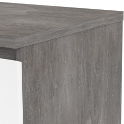 Naia Two Door & One Drawer Sideboard - Concrete/ White Top Detail