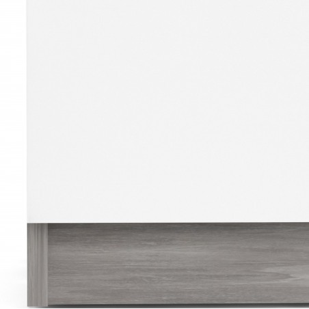 Naia Two Door & One Drawer Sideboard - Concrete/ White  Base Detail
