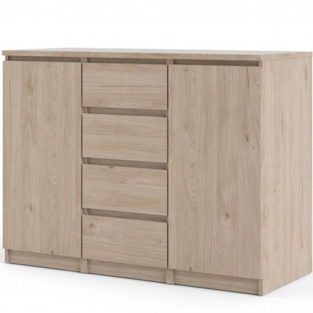 Naia Two Door & Four Drawer Sideboard - Hickory Oak Angled View