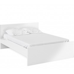 Naia Double Bed Frame - Gloss White Dressed