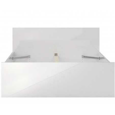 Naia Double Bed Frame - Gloss White Front View