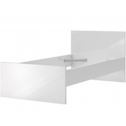 Naia Single Bed Frame - Gloss White Angled View