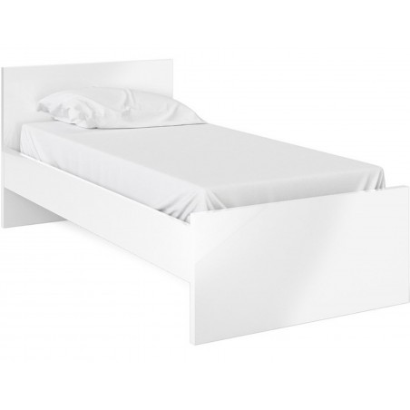 Naia Single Bed Frame - Gloss White Dressed