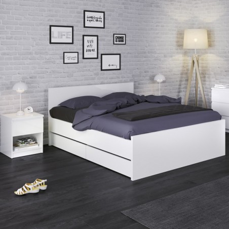 Naia Set of Two Under-bed Drawers  White gloss Mood Shot
