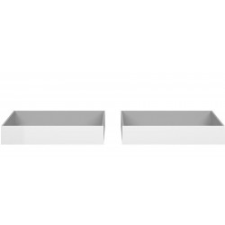 Naia Set of Two Under-bed Drawers  White gloss Front View