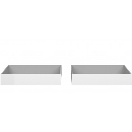 Naia Set of Two Under-bed Drawers  White gloss Front View