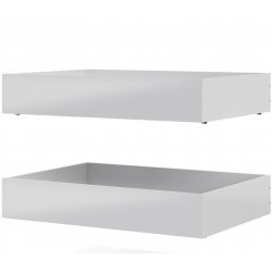 Naia Set of Two Under-bed Drawers  White gloss Angled View