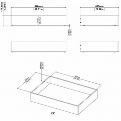 Naia Set of Two Under-bed Drawers  - Dimensions 1