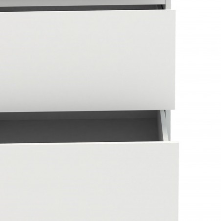 Nova Six Drawer Wide Chest - White Front Detail
