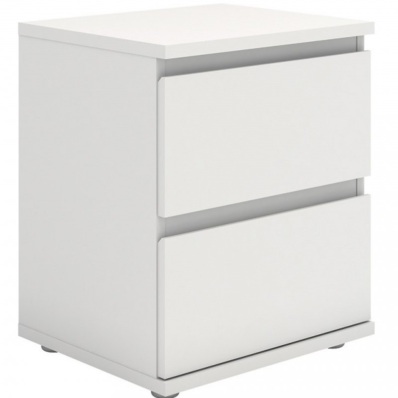 Nova Two Drawer Bedside Cabinet - White