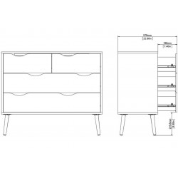 Asti Four Drawer Chest - Dimensions 2