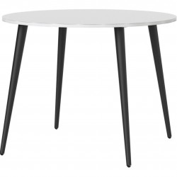 Asti Small Dining Table in White and Black Matt