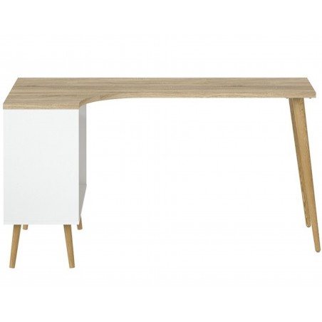 Asti Two Drawer Desk - White/Oak Front View