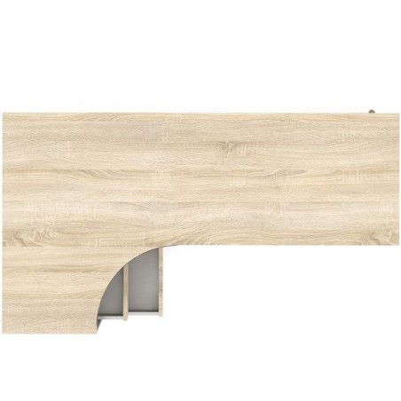 Asti Two Drawer Desk - White/Oak Top View