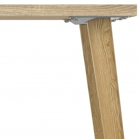 Asti Two Drawer Desk - White/Oak Leg Detail