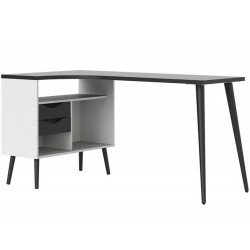 Asti Two Drawer Desk - White/Black