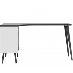 Asti Two Drawer Desk - White/Black Front View