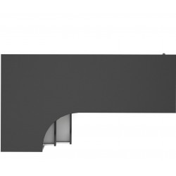Asti Two Drawer Desk - White/Black Top View