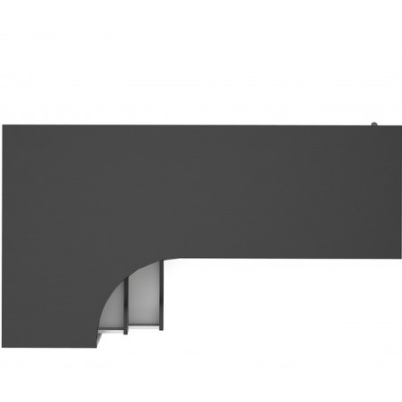 Asti Two Drawer Desk - White/Black Top View