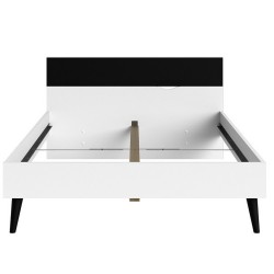 Asti Euro Double Bed - White/Black Front View