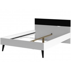 Asti Euro Double Bed - White/Black Angled View