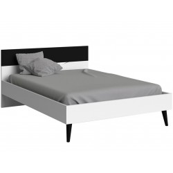Asti Euro Double Bed - White/Black Dressed