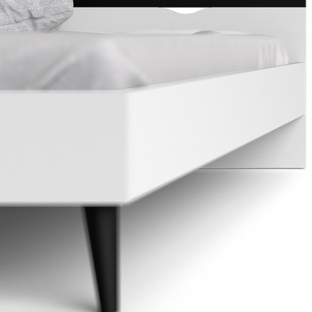 Asti Euro Double Bed - White/Black Length
