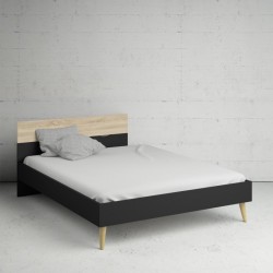 Asti Euro King size Bed - Oak/Black Mood Shot