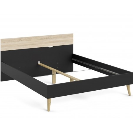 Asti Euro King size Bed - Oak/Black