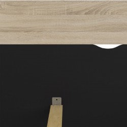 Asti Euro King size Bed - Oak/Black Headboard Detail