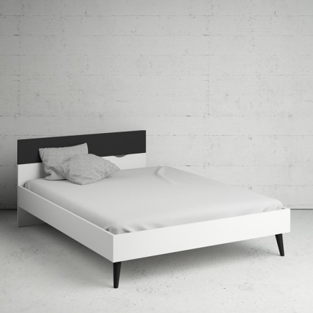Asti Euro King size Bed - White/Black Mood shot