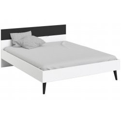 Asti Euro King size Bed - White/Black Dressed