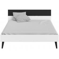 Asti Euro King size Bed - White/Black Dressed Front View