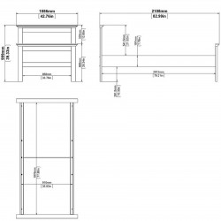 Marlow Single Bed - Dimensions