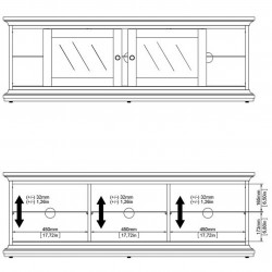 Marlow TV Unit - Two Doors & Shelf - Dimensions 2