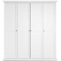 Marlow Four Door Wardrobe - White Front View