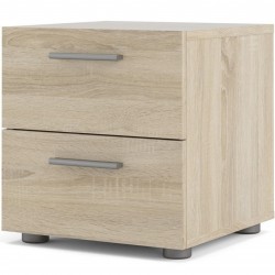 Pepe Two Drawer Bedside Cabinet Oak Angled View
