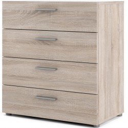 Pepe Four Drawer Chest - Truffle Oak Angled View