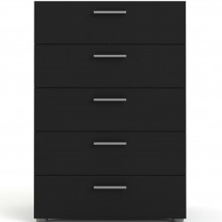 Pepe Five Drawer Chest - Black Front View