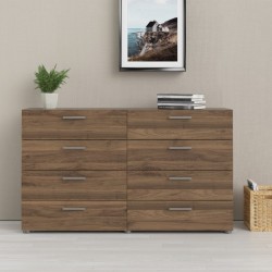 Pepe Eight Drawer Wide Chest - Walnut