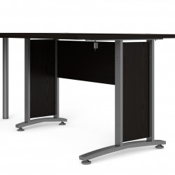 Modern Office Desk 120cm Top Black /grey with Extension