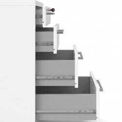 Prima 4 Drawer Mobile File Cabinet - White Drawer Open Detail