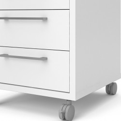 Prima 4 Drawer Mobile File Cabinet - White Base Detail