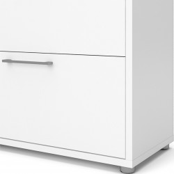 Bookcase  4 Shelves with 2 Drawers & 2 File Drawers - White Drawer Front  Detail Lower