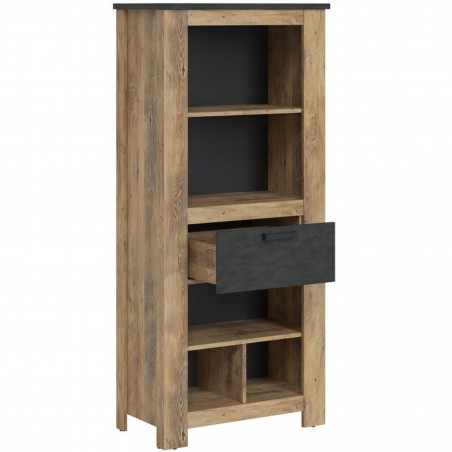 Rapallo One Drawer Bookcase open drawer
