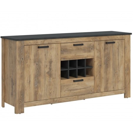 Rapallo Two Door Two Drawer Sideboard with Wine Rack