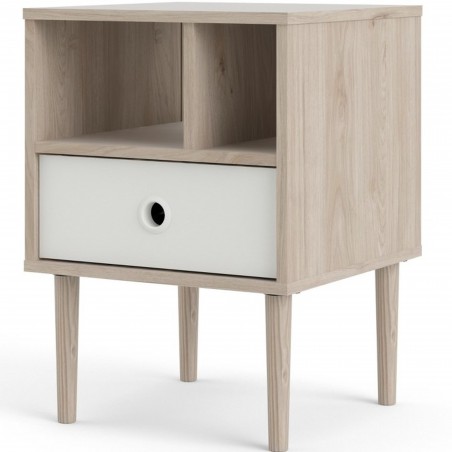Rome One Drawer Bedside Table Angled View