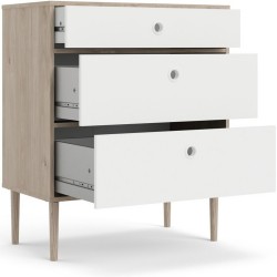 Rome Three Drawer Chest Open Drawers