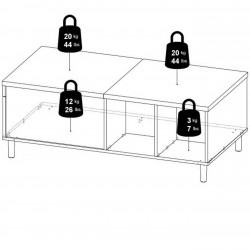 Rome Coffee Table with Sliding Top - Dimensions 3